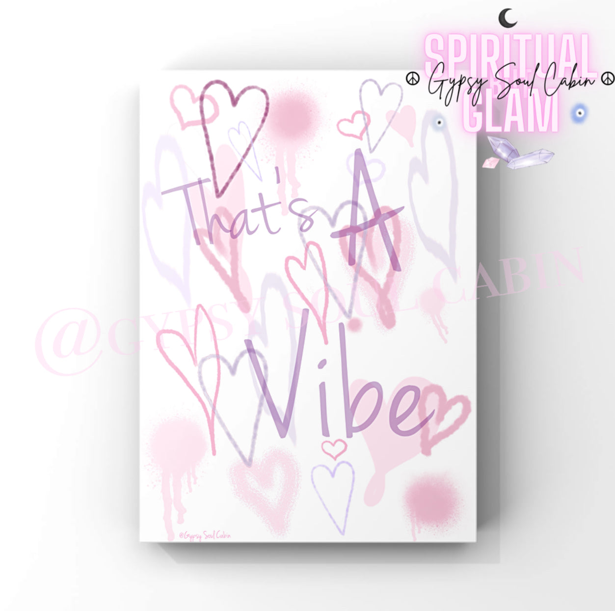 Peace & Love, That’s A Vibe, Love Yourself Graffiti Purple & Pink Hearts Prints