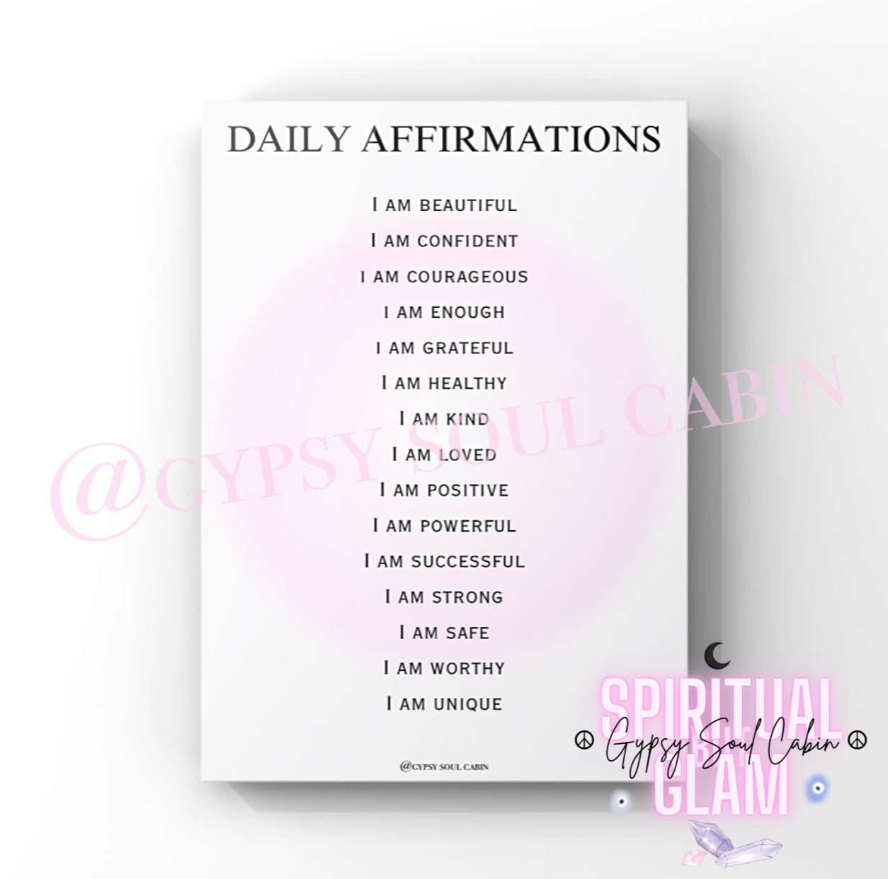 Daily Affirmations, Manifesting, Trust The Process A4 Black & White, Pink Prints