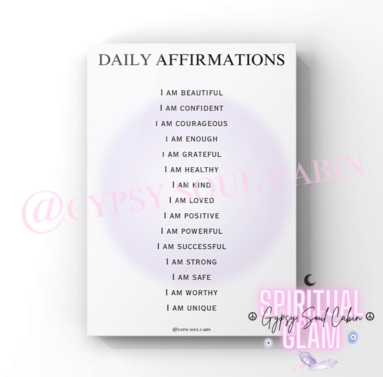 Daily Affirmations, Manifesting, Trust The Process A4 Black & White, Purple Prints