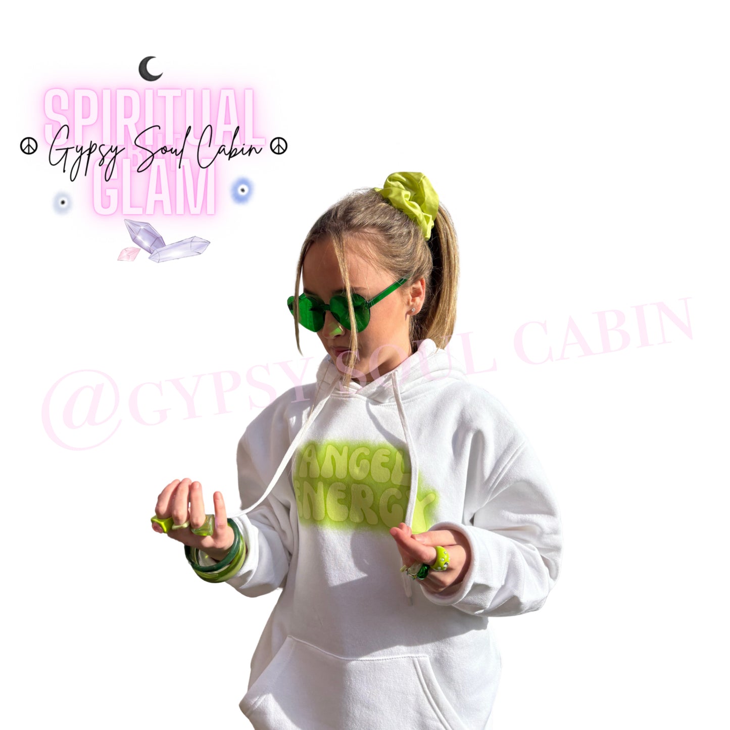 Green Quisha Heart Fashion Glasses