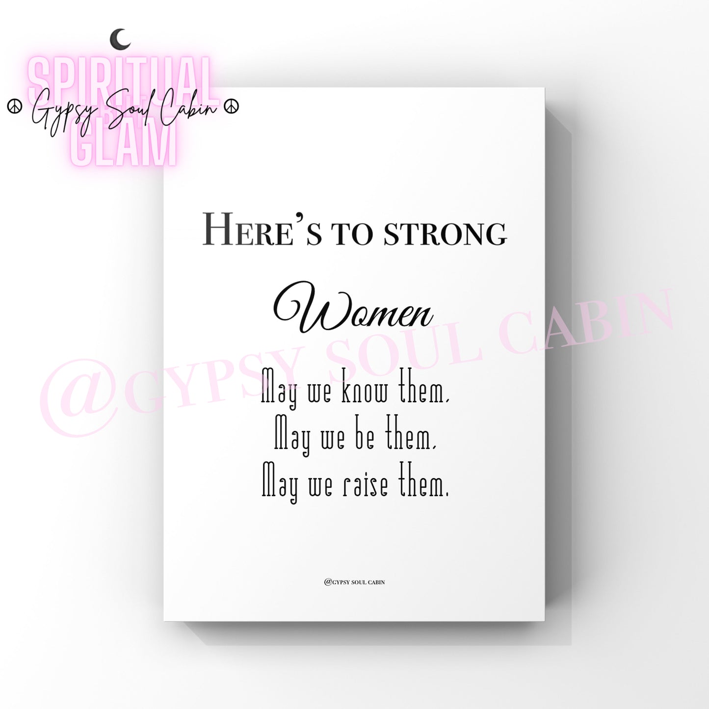 Strong Women, Self Love Quote A4 Black & White Quote Prints