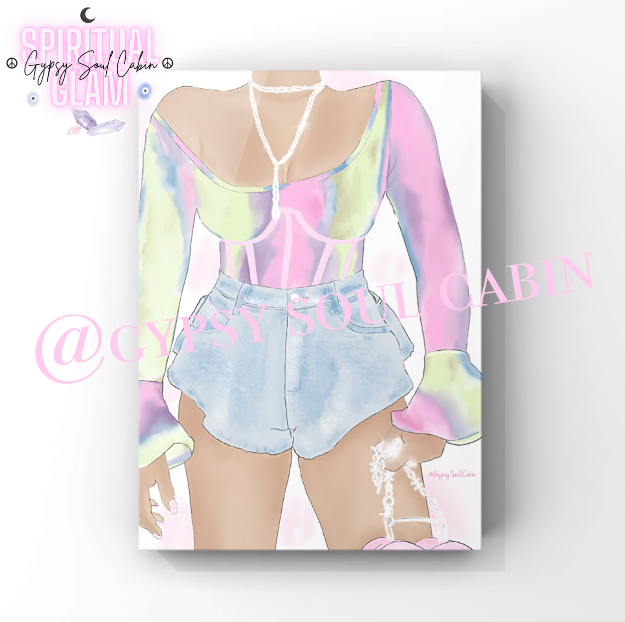Own Your Vibe Heart, Evil Eye Graffiti Girl Art Colourful Quote Prints