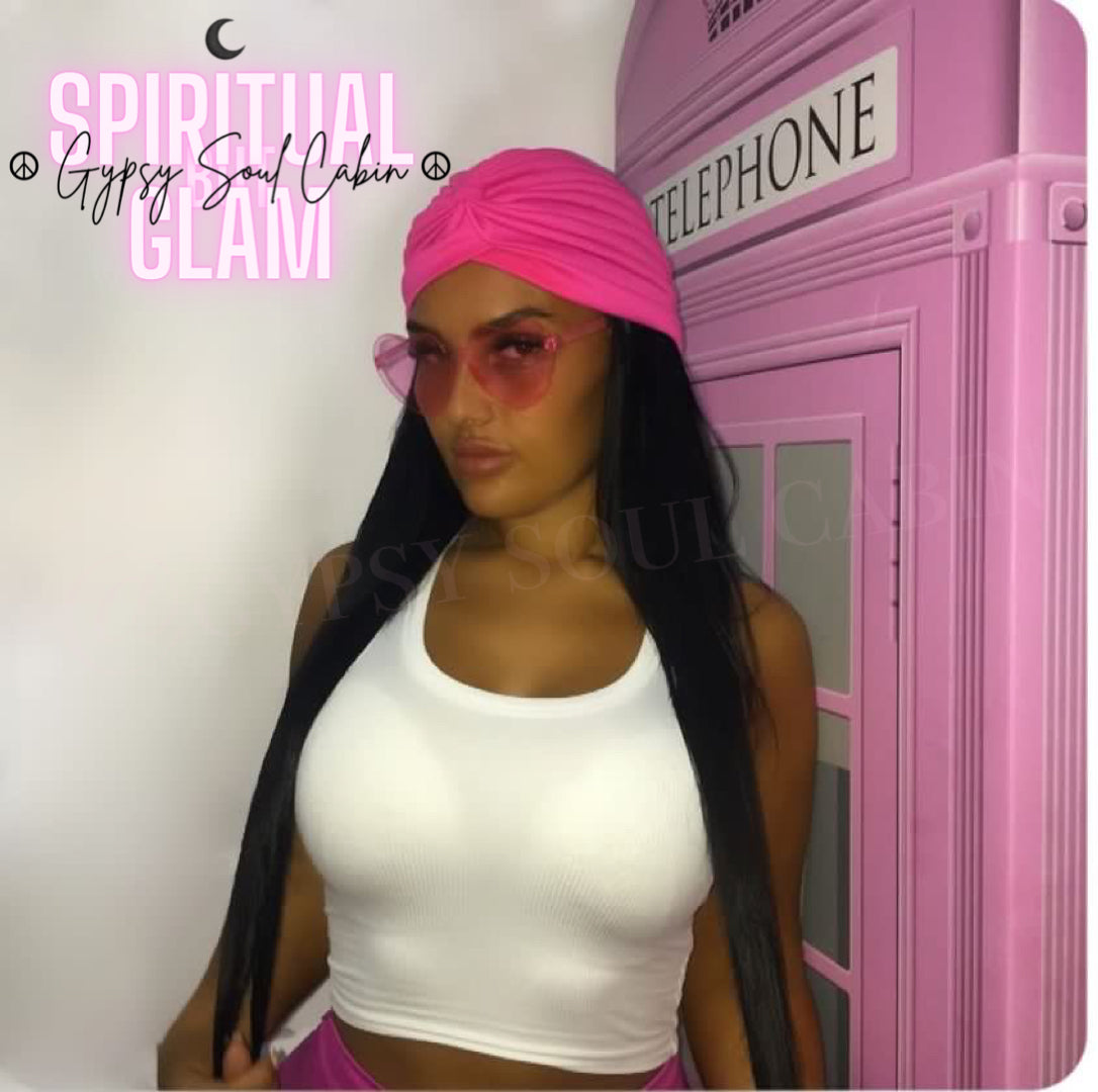Girly Pink Bohemian Head Wrap