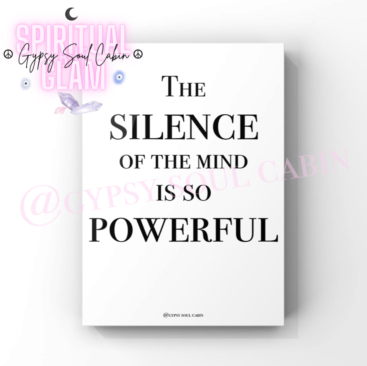 Silence The Mind, Powerful, Step Back, Move Forward A4 Black & White Quote Prints