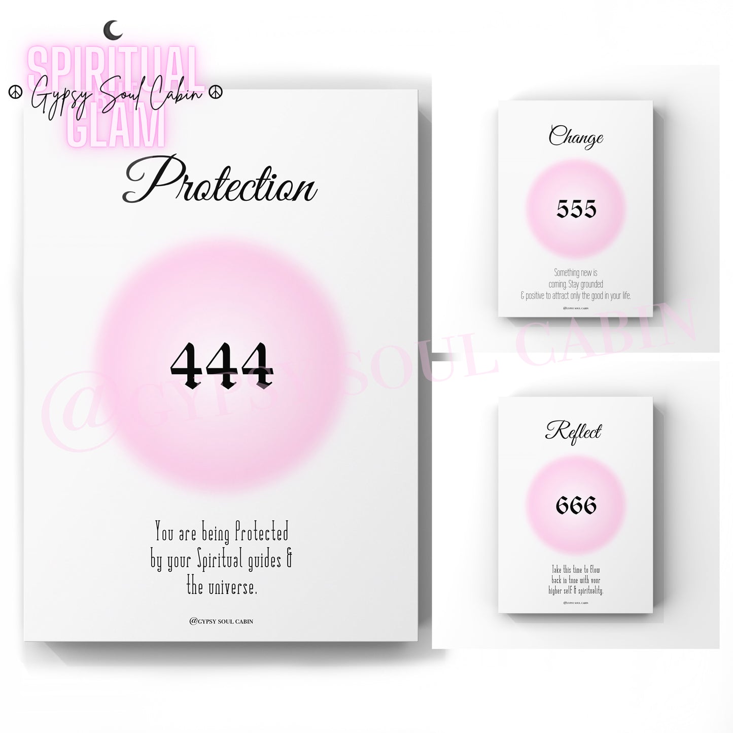 Angel Numbers 444, 555, 666 Pink Prints