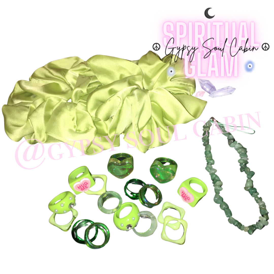 Green Crystal Phone Charm