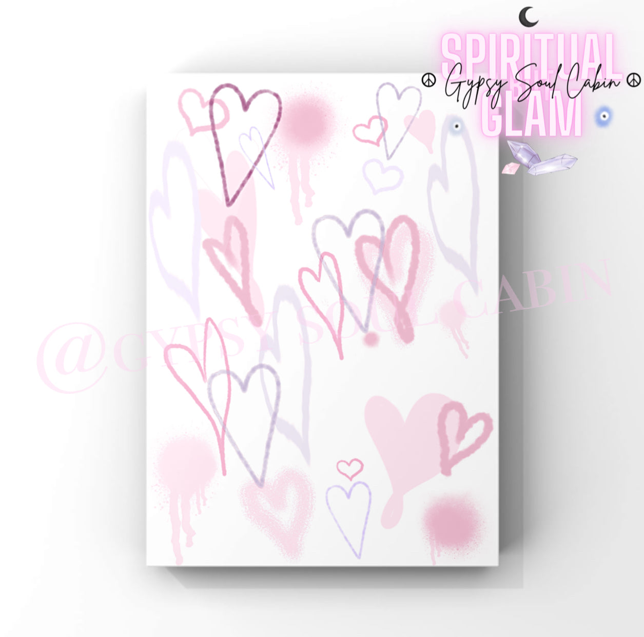 Peace & Love, That’s A Vibe, Love Yourself Graffiti Purple & Pink Hearts Prints