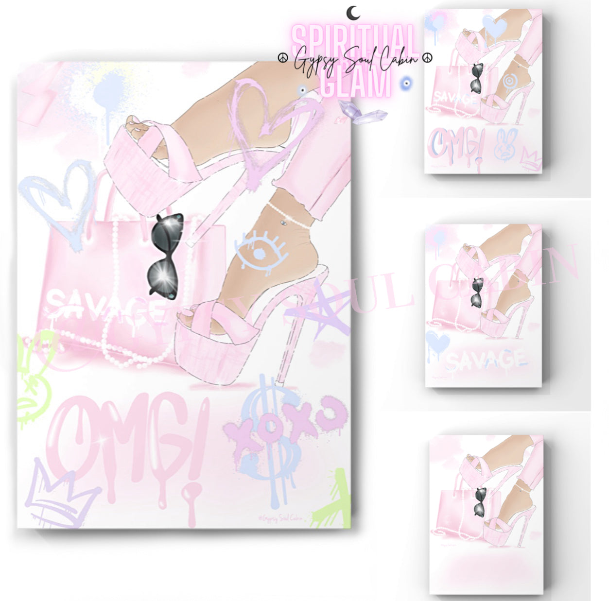 Pastel Colour Graffiti Fashion Art Prints