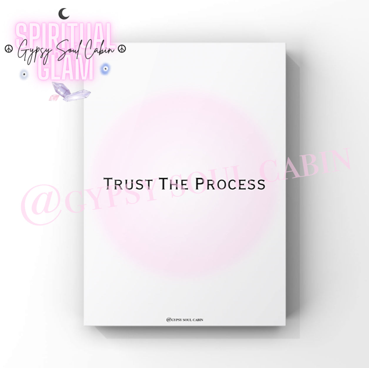 Daily Affirmations, Manifesting, Trust The Process A4 Black & White, Pink Prints
