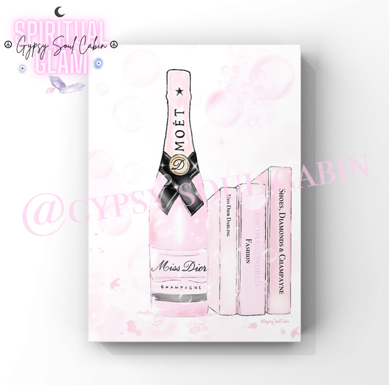 Champagne Peace & Fashion Books Graffiti Colourful Quote Prints