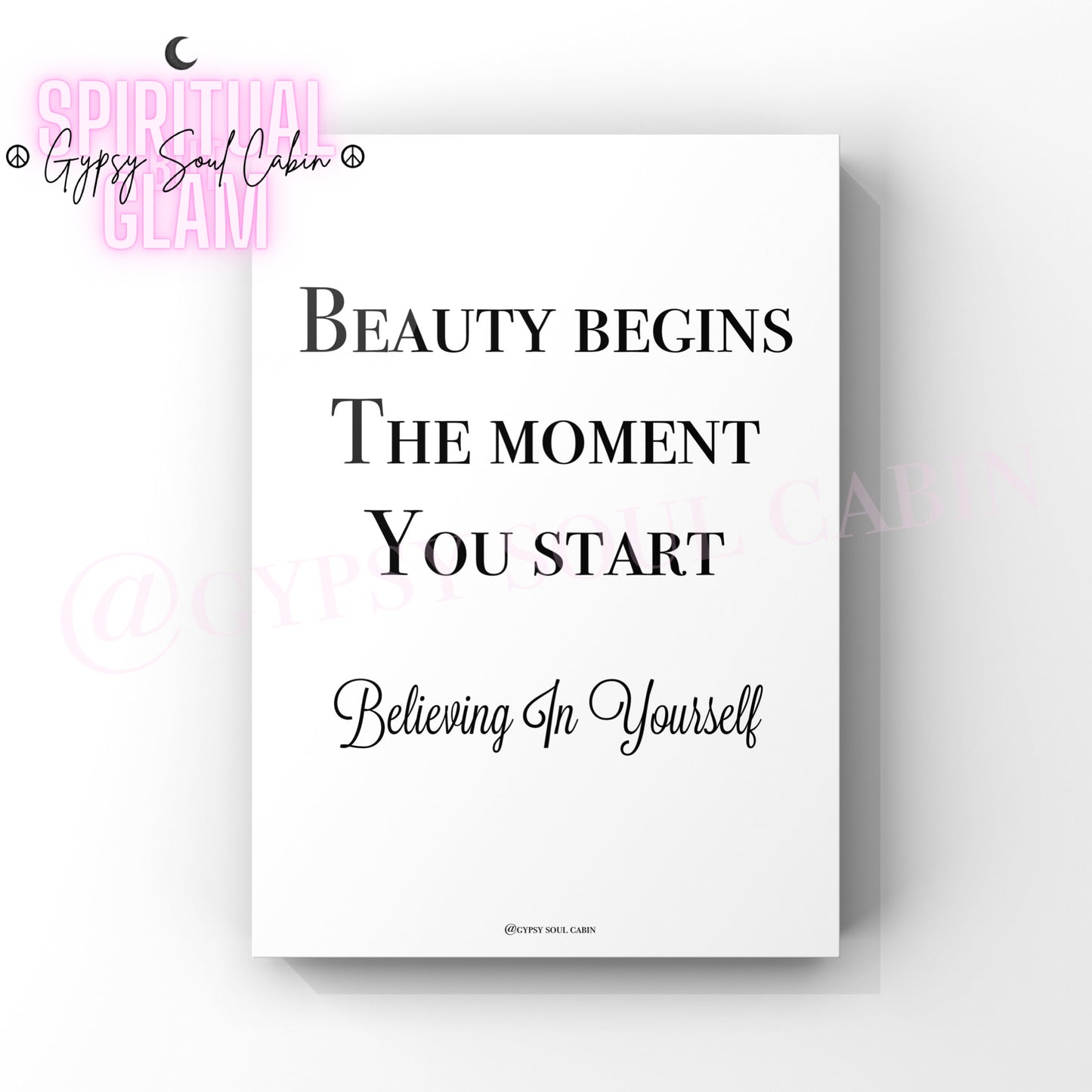 Queen Of My Castle, Beauty Begins, She Said A4 Black & White Quote Prints