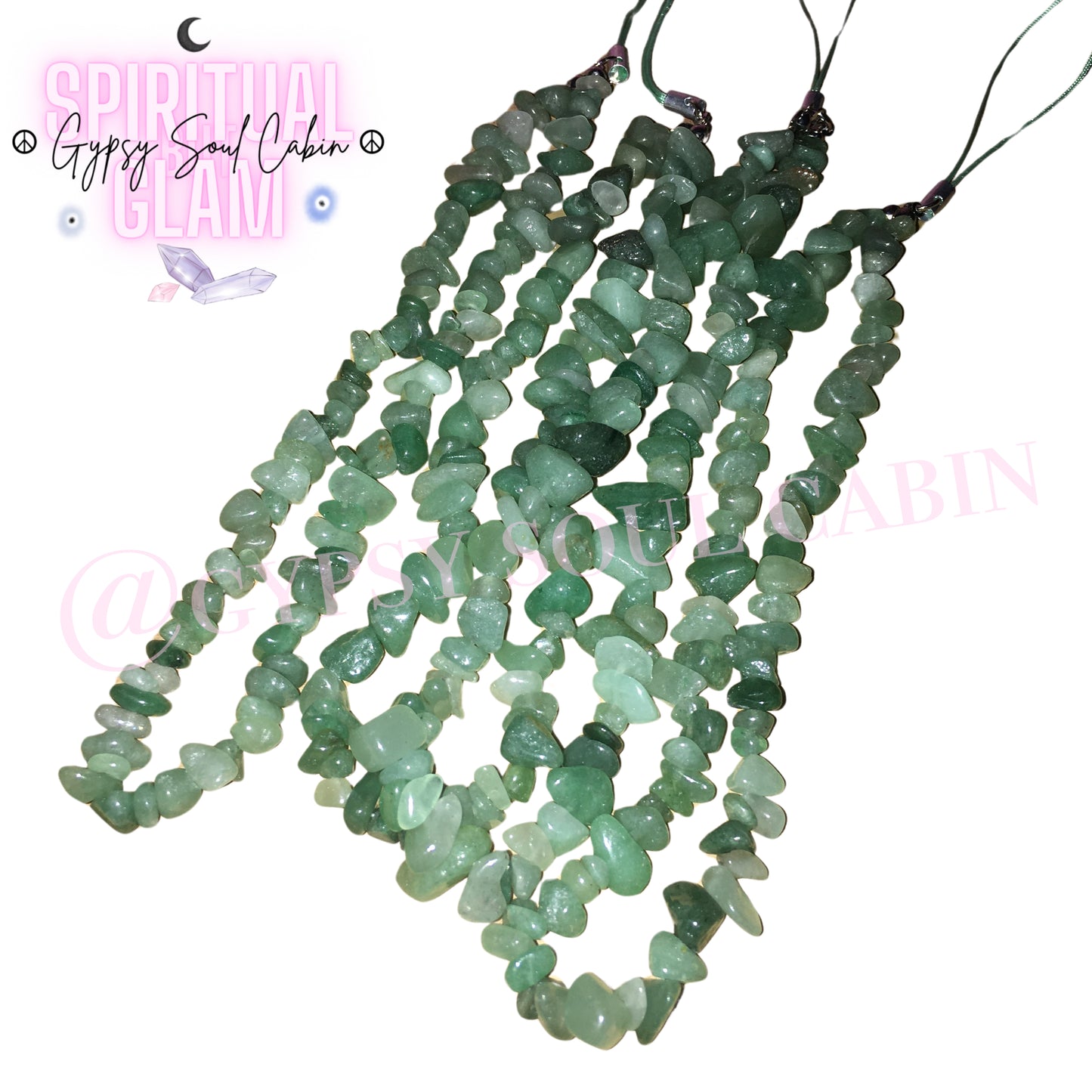 Green Crystal Phone Charm