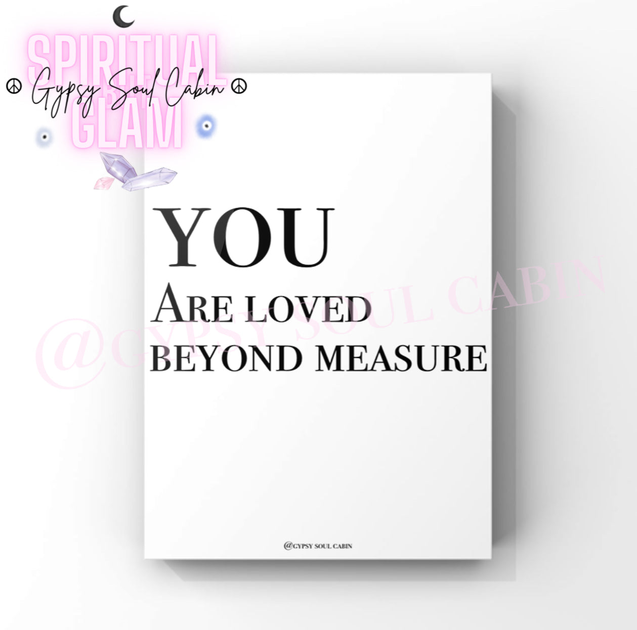 You Are Loved Beyond Measure Black & White, Pink, Blue A4 Quote Prints