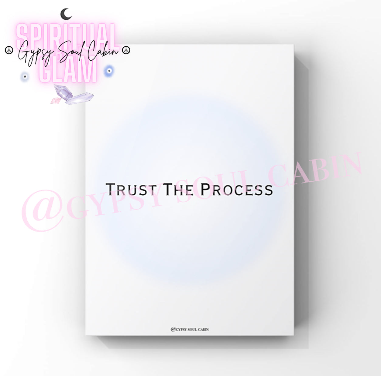 Daily Affirmations, Manifesting, Trust The Process A4 Black & White, Blue Prints