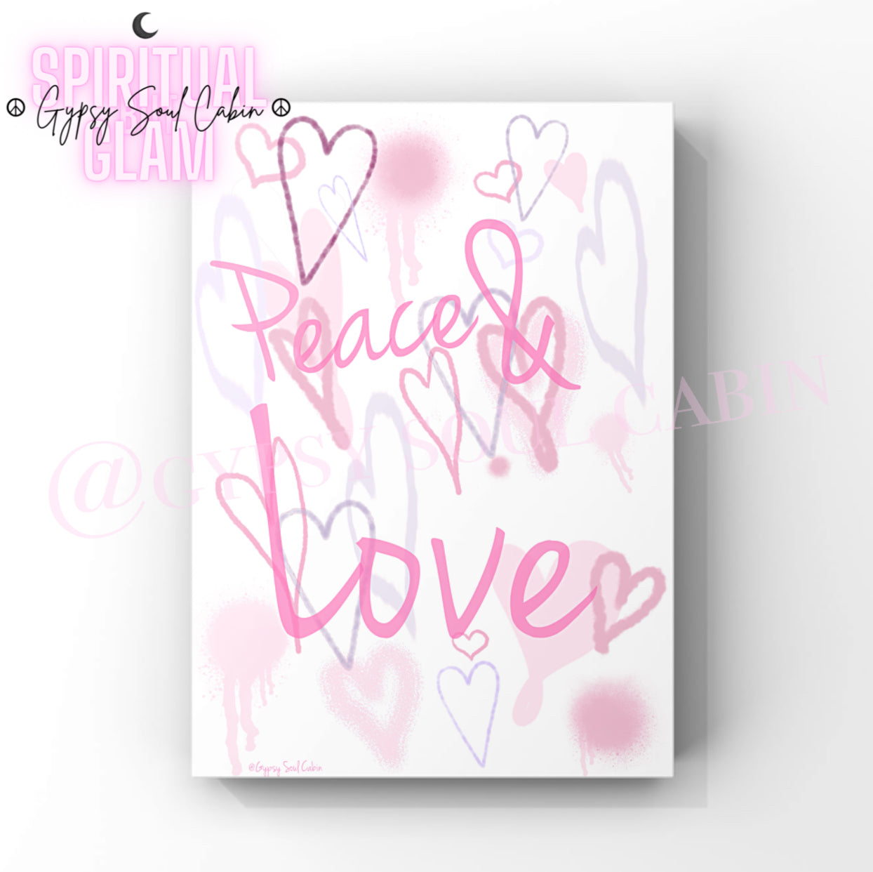 Peace & Love, That’s A Vibe, Love Yourself Graffiti Pink & Purple Hearts Prints