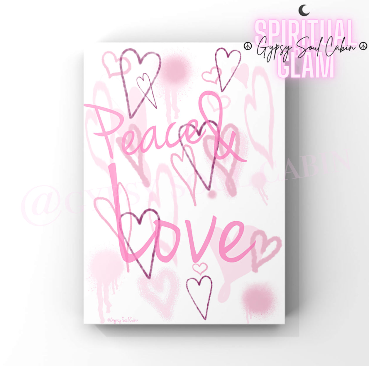 Peace & Love, That’s A Vibe, Love Yourself Graffiti Pink Hearts Prints