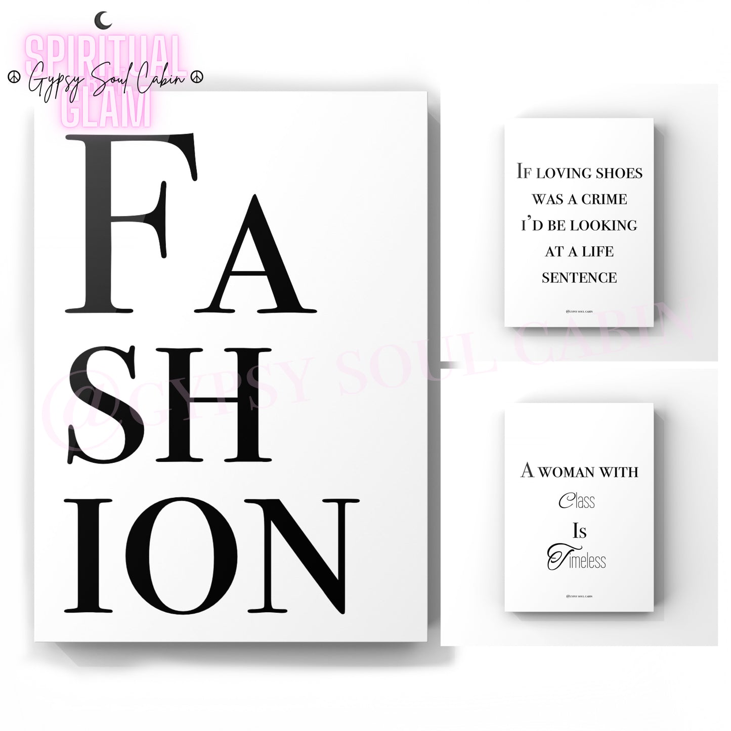 Fashion, Shoes, Class, Timeless Black & White Quote Prints