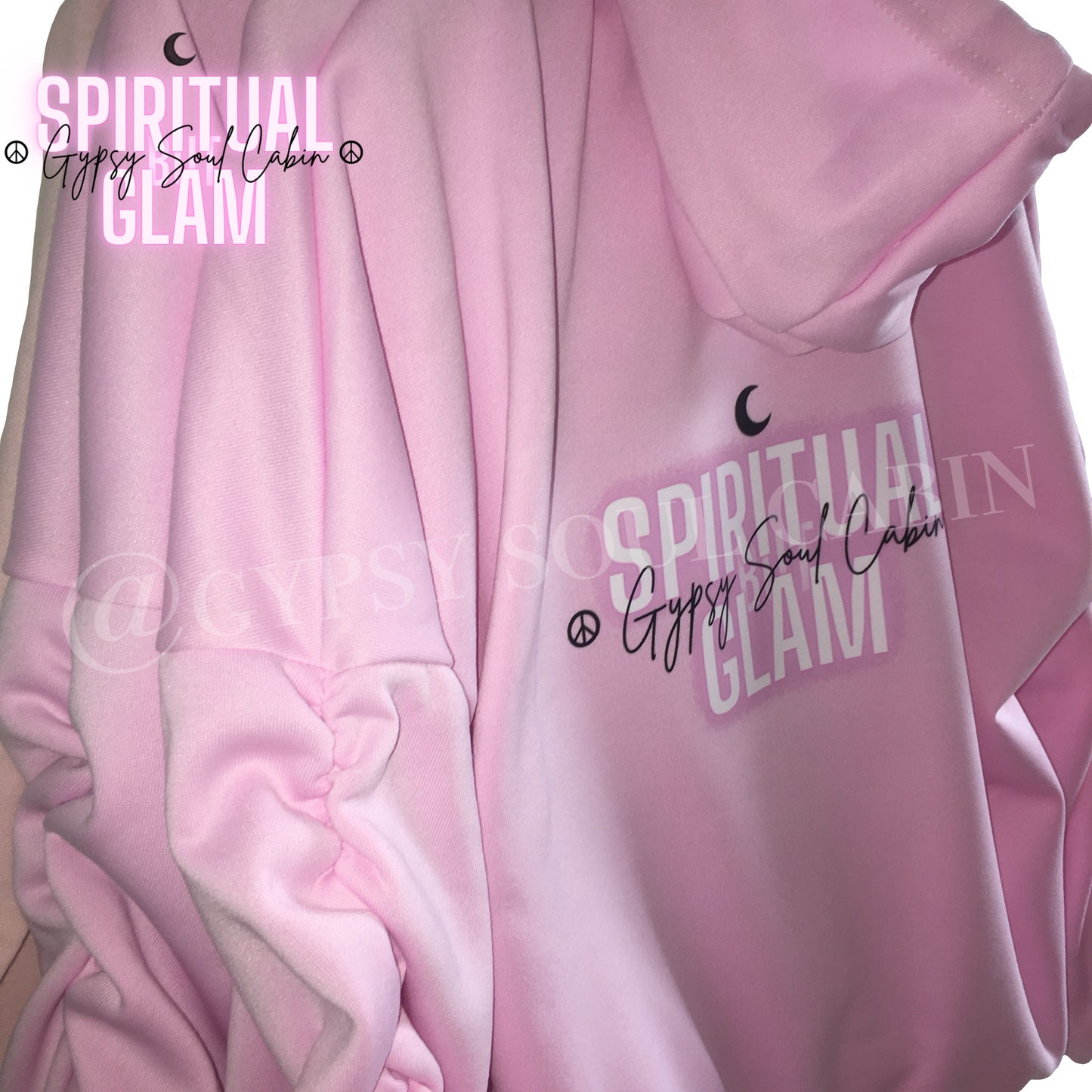 Pink Girl Protect Your Energy Scrunched Sleeve Hoodie