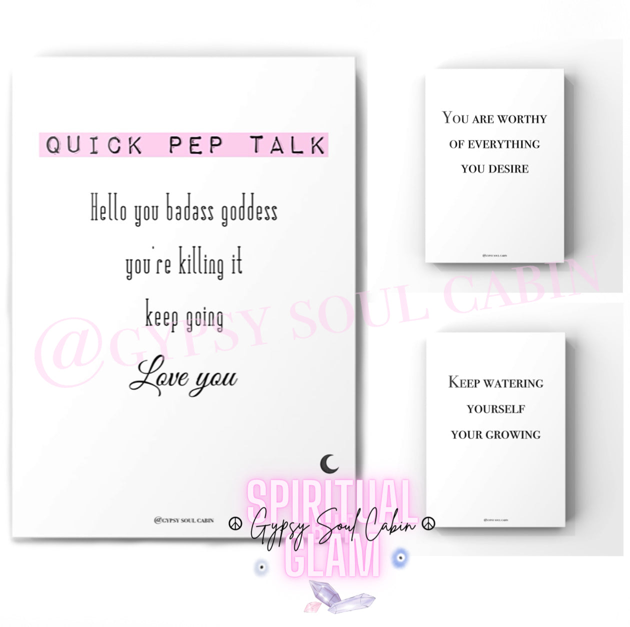 Quick Pep Talk Self Love Quote Prints