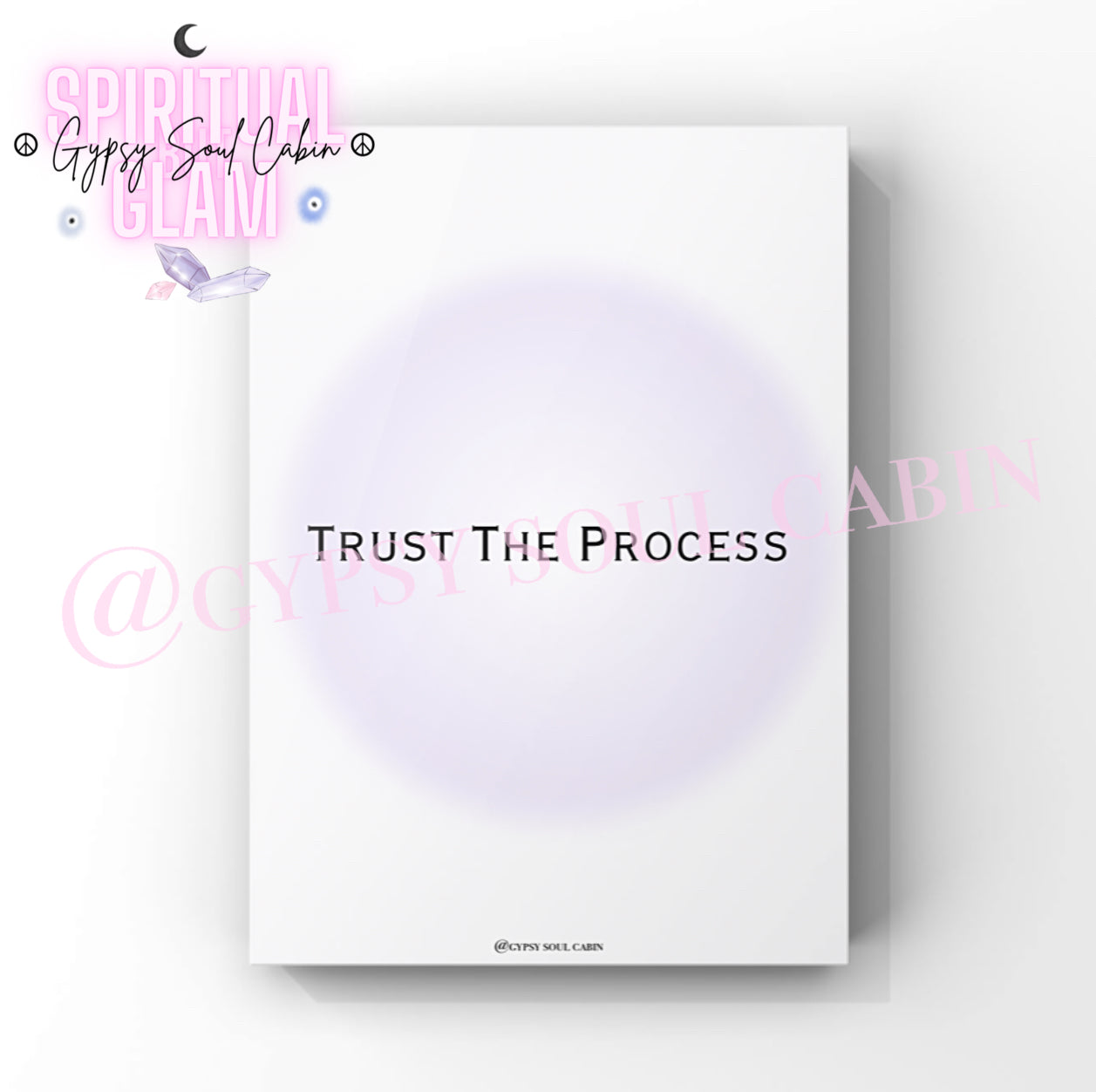 Daily Affirmations, Manifesting, Trust The Process A4 Black & White, Purple Prints