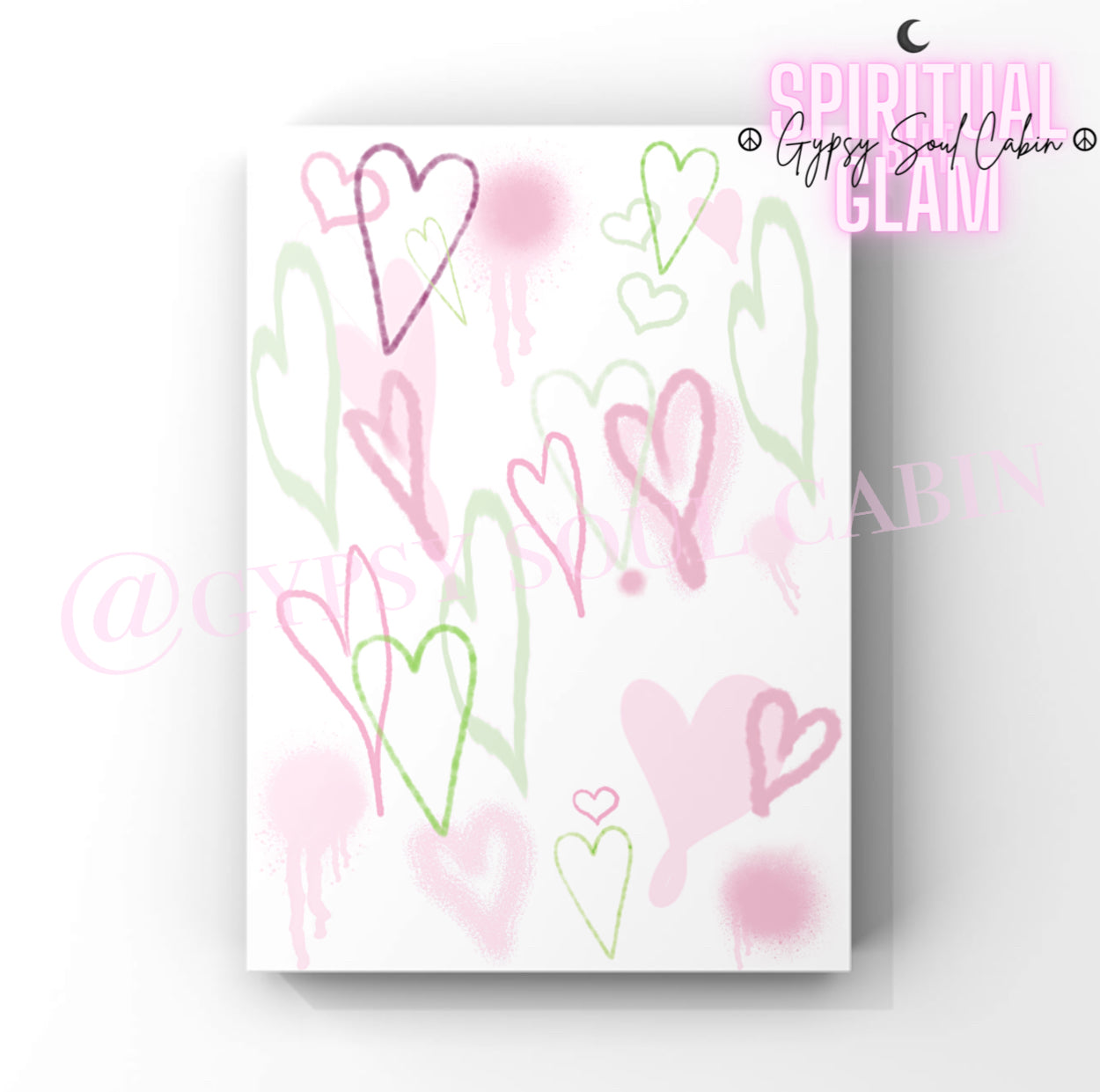 Peace & Love, That’s A Vibe, Love Yourself Graffiti Green & Pink Hearts Prints