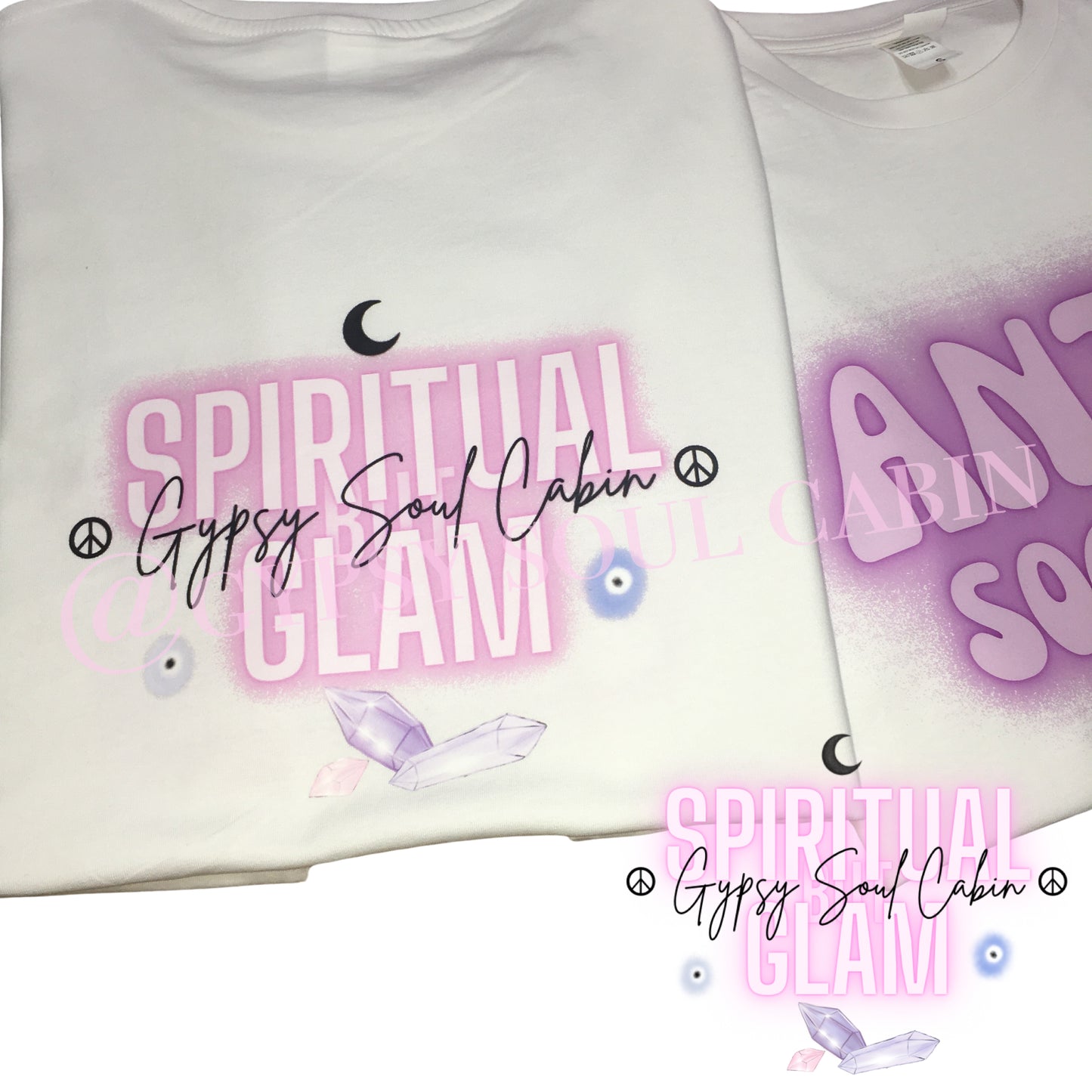 Purple & White Anti-Social Slogan! Evil Eye T-Shirt