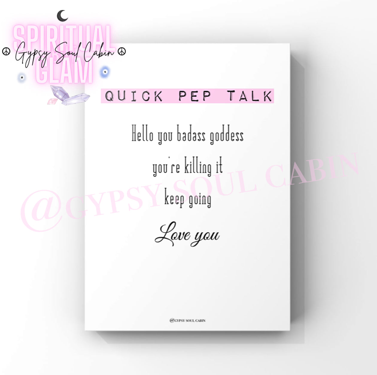 Quick Pep Talk Self Love Quote Prints