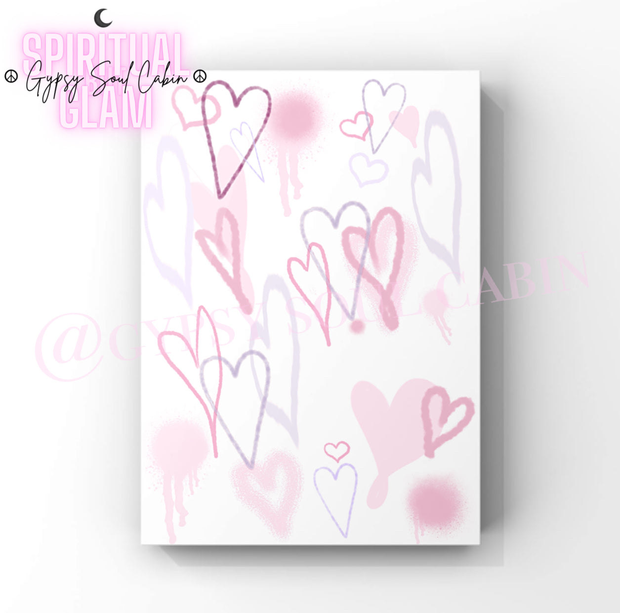 Peace & Love, That’s A Vibe, Love Yourself Graffiti Pink & Purple Hearts Prints