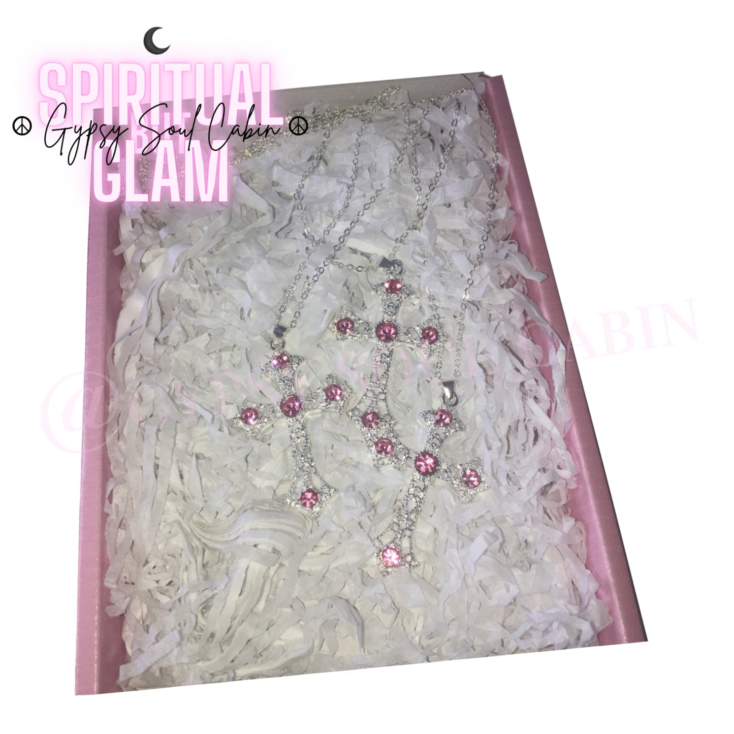 Pink & Silver Cross Necklace