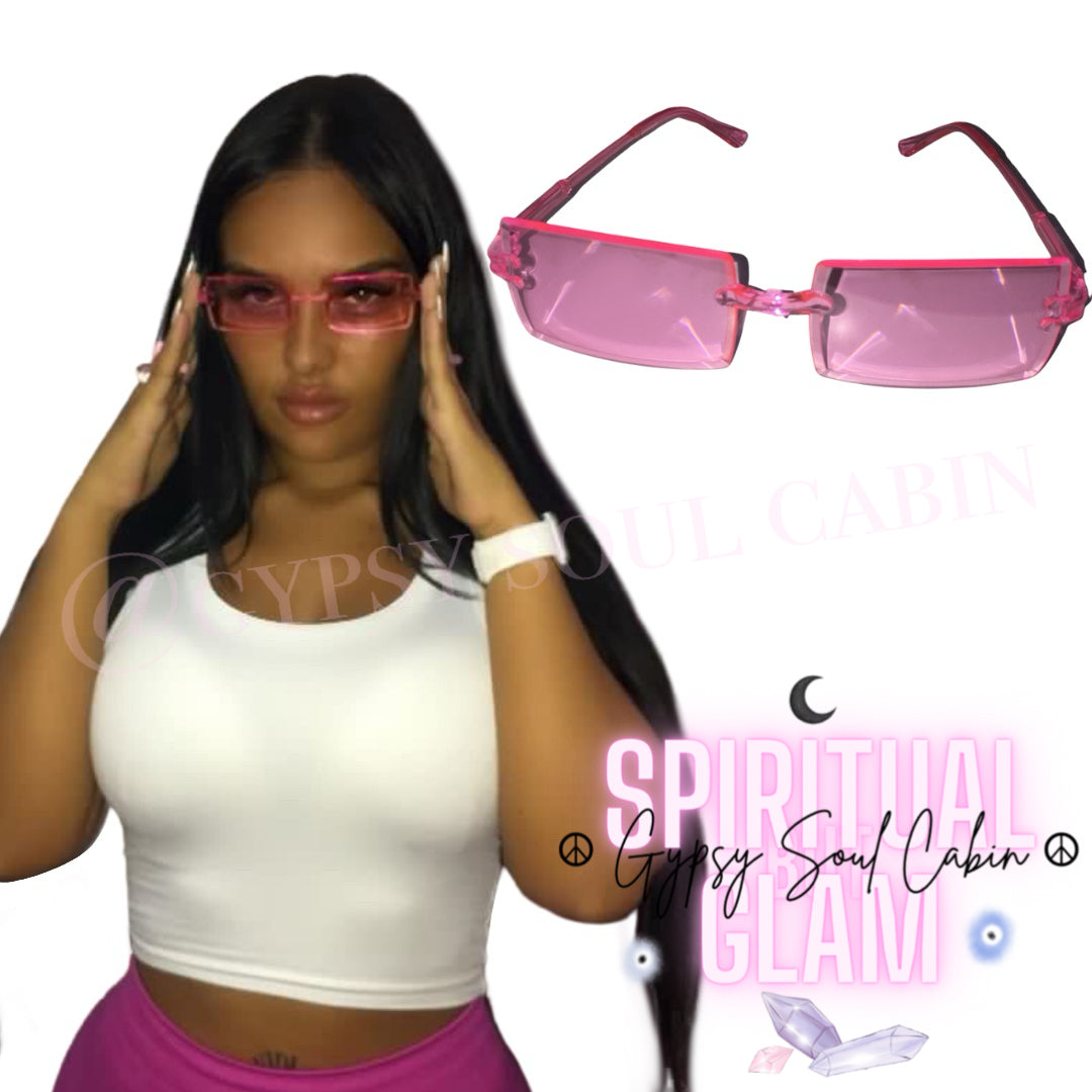 Pink Retro Tinted Fashion Glasses