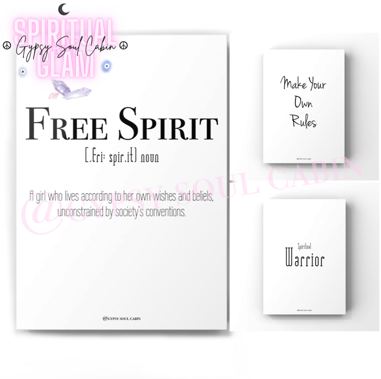 Free Spirit Noun, Make Your Own Rules, Spiritual Warrior Quote Prints