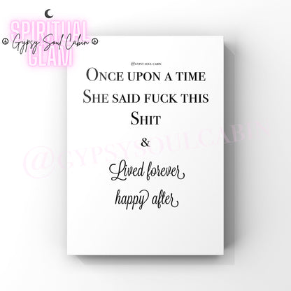 Queen Of My Castle, Beauty Begins, She Said A4 Black & White Quote Prints