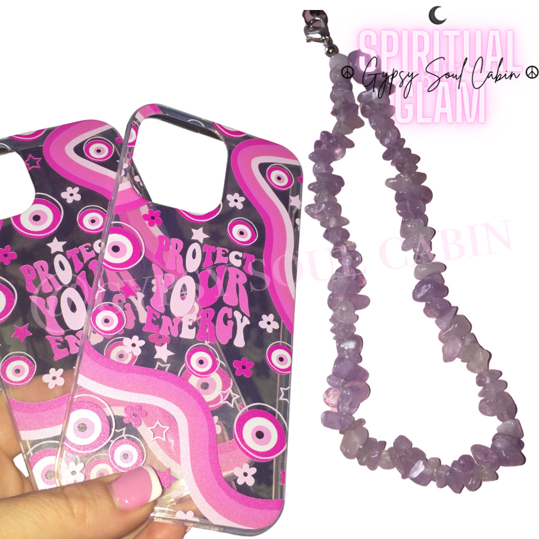 Protect Your Energy Pink Evil Eye iPhone Case