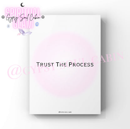 Daily Affirmations, Manifesting, Trust The Process A4 Black & White, Pink Prints