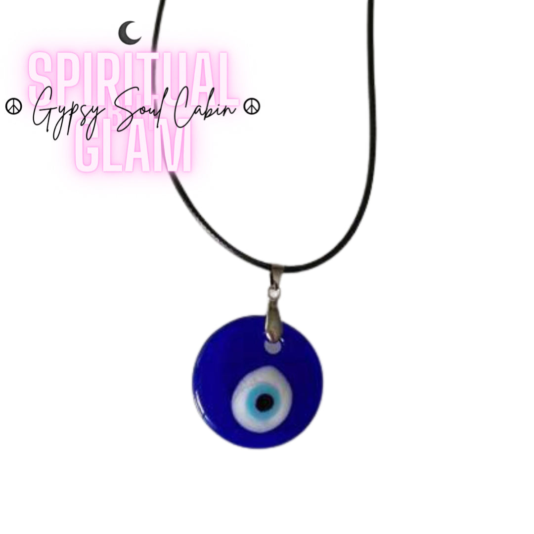 Pink Evil Eye Protection Rope Necklace