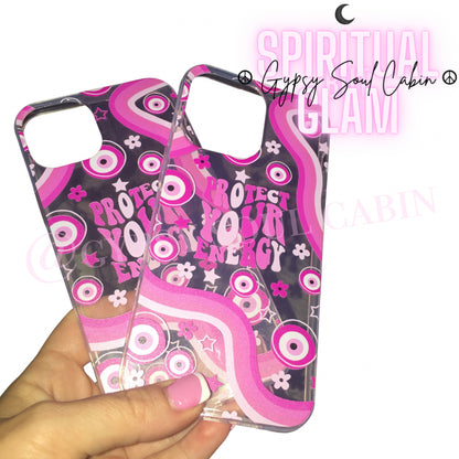 Protect Your Energy Pink Evil Eye iPhone Case