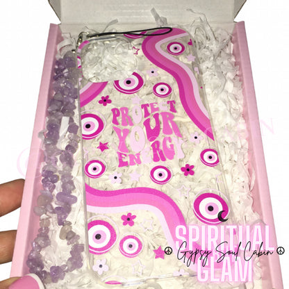 Protect Your Energy Pink Evil Eye iPhone Case