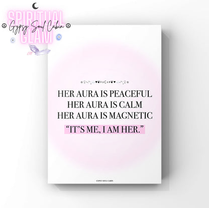 A4 Poster with motivational quote on a gradient pink and white background.