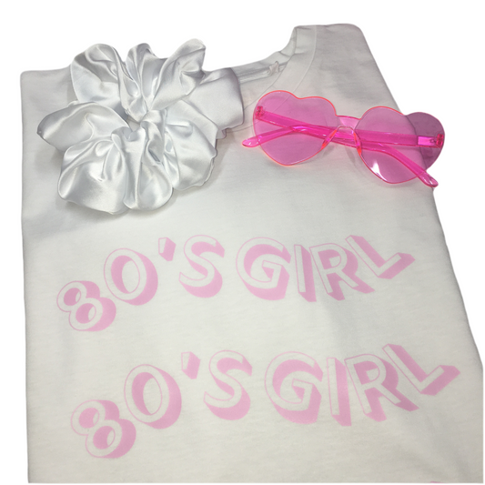 80’s GIRL PINK & WHITE T-SHIRT