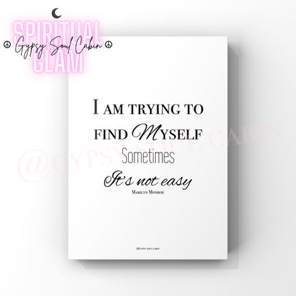 Marilyn Monroe Life Black & White Quote Prints