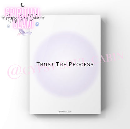 Daily Affirmations, Manifesting, Trust The Process A4 Black & White, Purple Prints