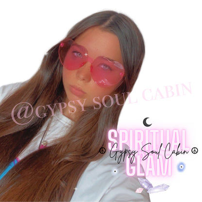 Girly Pink Heart Fashion Glasses
