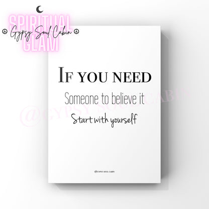 Believe In Yourself, Don’t Give Up Quote Prints