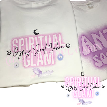 Purple & White Anti-Social Slogan! Evil Eye T-Shirt