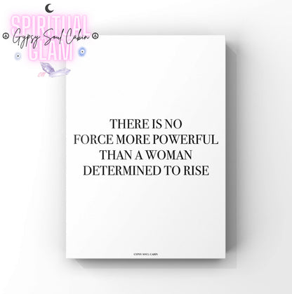 Feminine energy quote print on white background, featuring motivational messages for inspiration and self-love, perfect for wall decor.